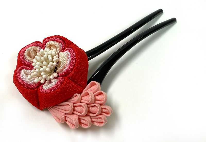 細工纏花單層繁花髮梳